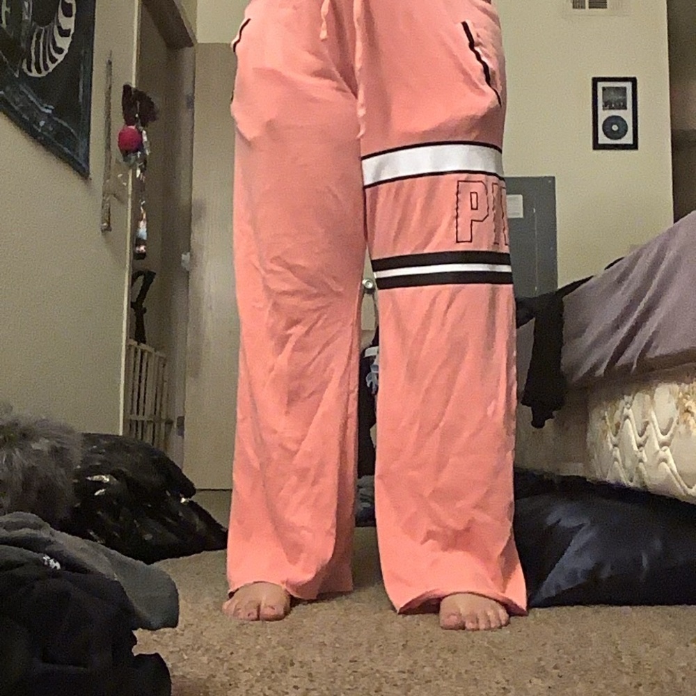 PINK Victoria's Secret Peach Wide Leg Pants